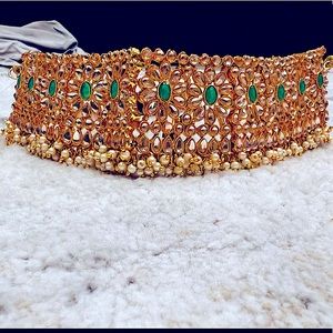 Beautiful Chocker Necklace Set. Comes with a matching earrings and maang tika.